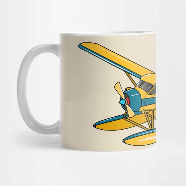 Seaplane cartoon illustration by Miss Cartoon